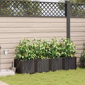 vidaXL Jardineiras de Jardim 1 pc Castanho 160 x 40 x 37.5 cm Plástico