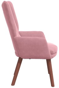 Cadeira Relaxante vidaXL Veludo Rosa