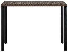 5 pcs conjunto sofás formato L c/ almofadões vime PE castanho