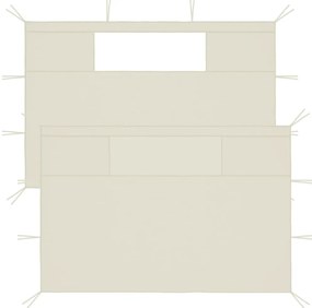 Paredes laterais para gazebo com janelas 2 pcs creme