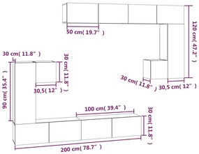 Móvel p/ TV montagem na parede madeira processada sonoma cinza