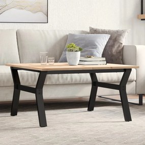 Mesa de centro estrutura em Y 90x90x45 cm pinho e aço