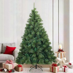 vidaXL Árvore de Natal Articulada Artificial Verde 210 cm PVC, aço