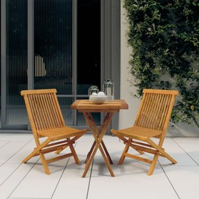 vidaXL 3 pcs conjunto de jantar para jardim madeira de teca maciça