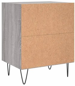 Mesas cabeceira 2pcs 40x30x50 cm derivados madeira cinza sonoma