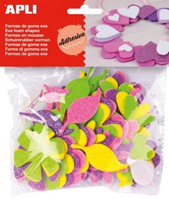 Kit Manualidades Flores Brilhantes em Borracha Eva 48un. – Apli