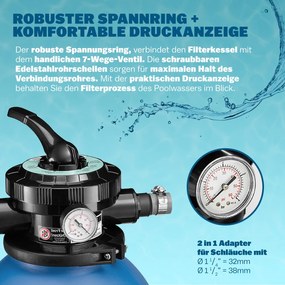 Sistema de filtro de areia Piscinas 10200 L/h, incluindo bolas de filtro