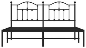 Estrutura de cama em metal com cabeceira 180x200 cm preto