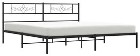 Estrutura de cama com cabeceira 183x213 cm metal preto