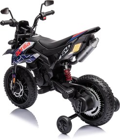 Mota elétrica para Crianças 12V Aprilia RX, Rodas Espuma EVA Azul