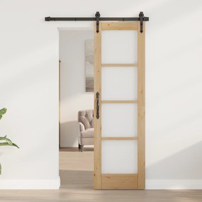 vidaXL Porta Interior com Vidro 'ORKDAL'61x198,5x4 cm Madeira Sólida Pinus