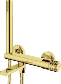 Mexen Diamond misturadora de banheira com conjunto de chuveiro, dourado - 71530-50