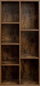 Estante simples de 7 compartimentos 50 x 24 x 106 cm Castanho vintage