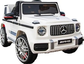 Carro elétrico para crianças até aos 5 anos Mercedes G63 AMG, 12V, bateria lítio, pneus de borracha, Controle remoto Branco