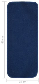 Tapetes antiderrapantes p/ escadas 15 pcs 60x25 cm azul marinho