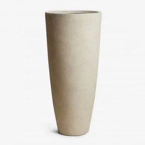 Vaso De Flores Exterior Em Cimento Paige Off-white & Ø45 Cm - ↑100 Cm - Sklum