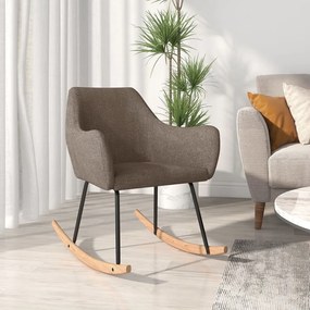 vidaXL Cadeira de baloiço tecido cinzento-acastanhado