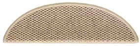 Tapetes escada adesivos aspeto sisal 15 pcs 56x17x3cm cor areia