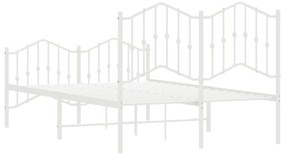 Estrutura de cama com cabeceira e pés 120x200 cm metal branco