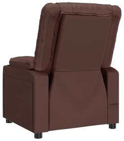 Poltrona de massagens elétrica couro artificial castanho