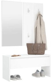Conjunto de móveis de corredor derivados de madeira branco