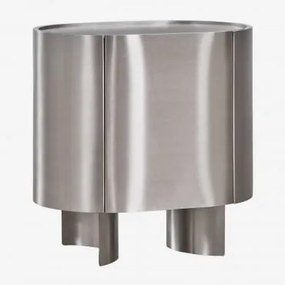 Pack De 2 Mesas De Cabeceira 50x35 Cm Em Aço Inoxidável Luena Aço Inoxidável Escovado - Sklum