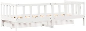 Sofá-cama com gavetas 80x200 cm madeira de pinho maciça