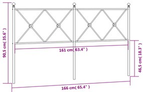 Cabeceira de cama 160 cm metal branco