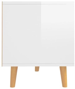 Móvel de TV 90x40x48,5 cm contraplacado branco brilhante