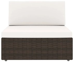 8 pcs conjunto lounge para jardim vime PE castanho