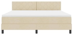 Cama Box com Colchão &amp; LED Creme 180x200 cm Tecido