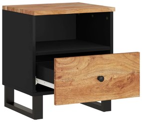 Mesa de cabeceira madeira de acácia maciça/derivados de madeira
