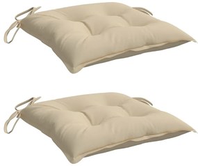 Almofadões de cadeira 2 pcs 40x40x7 cm tecido oxford bege