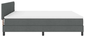 Cama Box Spring com Colchão &amp; LED Cinza Escuro 200x200 cm Tecido