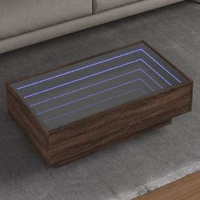 Mesa de centro c/ LEDs 90x50x30 cm derivados de madeira