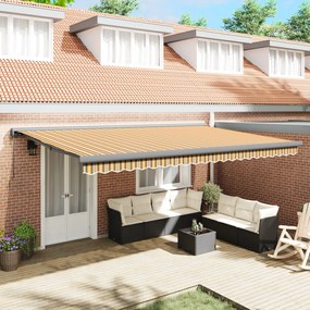 vidaXL Toldo Retrátil Automático Listrado Multicolorido 500x300 cm