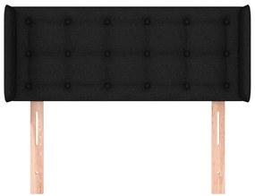 Cabeceira de cama c/ abas tecido 83x16x78/88 cm preto