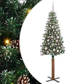 vidaXL Árvore de Natal Slim com 300 LEDs com suporte Verde 180 cm