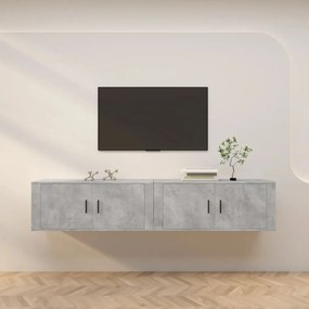 vidaXL Móveis de TV de parede 2 pcs 100x34,5x40 cm cinzento cimento