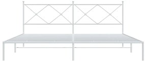 Estrutura de cama com cabeceira 200x200 cm metal branco