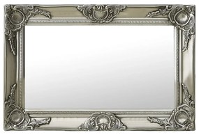 Espelho de parede estilo barroco 60x40 cm prateado