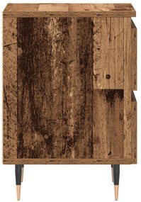 Mesas de Cabeceira 2 pcs Madeira Antiga 40x35x50 cm Madeira Engenharia