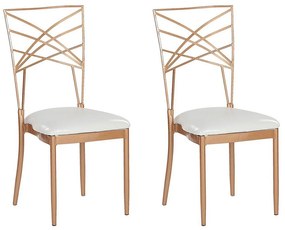 Conjunto de 2 cadeiras em metal rosa dourado GIRARD Beliani