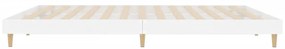 Estrutura de cama 200x200 cm derivados madeira branco brilhante
