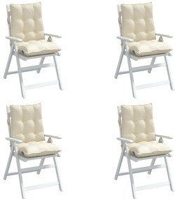 Almofadões cadeira encosto baixo 4 pcs tecido oxford creme