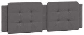 Estrutura de cama c/ luzes LED 160x200cm couro artificial cinza
