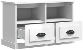 Móvel de TV 80x35x50 cm derivados de madeira branco brilhante