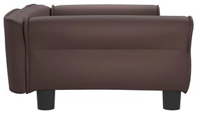 Cama para cães 95x55x30 cm couro artificial castanho