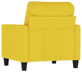 Poltrona Arcos - Em Tecido - Cor Amarelo - Assento, Apóios de Braços e