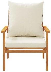 3 pcs conjunto lounge de jardim c/ almofadões acácia maciça